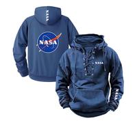 UZVKAVJP Men Printed Hoodie for N.A.S.A Training Coats Pullover Tops Hoody Long Sleeve Activewear Plain Outwear Spring Autumn Jackets Hooded Sweatshirt-LanS||xx_l