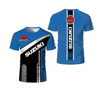 UZVKAVJP Men T-Shirt Cycling Jersey for Suzuki Printed Polo Shirts Slim Fit Short Sleeve Tee Active Tee Top Clothes Casual Crewneck Half Sleeve-A||XL
