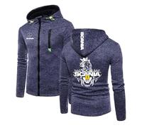 UZVKAVJP Men's Casual Hoodie for Scania Fitness Coats Full Zip Long Sleeve Activewear Spring Autumn Sweatshirts Printed Outwear Tops Hooded Jackets Plain Hoody-Dark blue||XL