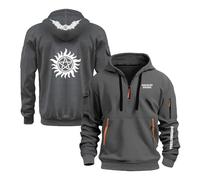 UZVKAVJP Men's Hoodies Fitness Jackets for S.up.er.n.at.ur.al Pullover Tracksuit Spring Autumn Tops Hoody Hooded Outwear Long Sleeve Sweatshirt Print Coats-Dark gray||M