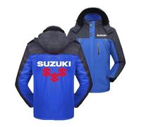 UZVKAVJP Mens Ice Skating Waterproof Jacket Outwear Tops for SU.ZU.K.I Comfort Ski Suits Lined Warm Parka Stitching Coats Printed Full Zip Windbreaker-Blue||M