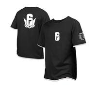 UZVKAVJP Mens Soft T-Shirt Streetwear for Rainbow Six Siege Lightweight Short Sleeved Stitching Tee Top Clothes Crewneck Half Sleeve Comfy Printing Polo Shirts-Black||L