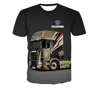 UZVKAVJP Mens T-Shirt Streetwear for Scania Breathable Short Sleeve Printed Crewneck Tee Top Clothes Sportstyle Half Sleeve Comfort Polo Shirts-A||XXS