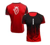 UZVKAVJP Mens Workout T-Shirt Streetwear for Scania Crewneck Tee Top Clothes Patchwork Short Sleeve Comfortable Polo Shirts Soft Graphic Half Sleeve-Red||L