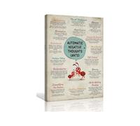 UZWOOUUM Positive Psychology and Cognitive Awareness Canvas, Managing Automatic Thoughts Art(Framed,12x18inch(30x45cm))