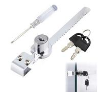 UZYXC 1 Set Glass Door Lock with Key, Terrarium Lock for Sliding Door, Vivarium Display Case Lock, Includes Screwdriver, Made of Stainless Steel, for Glass Display Case, Terrarium, Cabinet