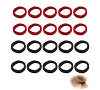 UZYXC 20 Pcs Wide Scrunchie Hair Ties Set - Red Stripe & Black Stripe Towel Hair Bands, Soft Seamless Ponytail Holders for Thick Curly Hair, Women Girls Hair Accessories