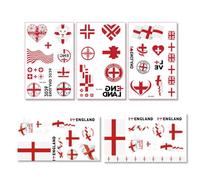 UZYXC 5 Pcs England Tattoos, Football Face Stickers for Fans, Face & Body Art for Supporters, Temporary Body Art for Match Day, St George Cross Flag Decal