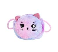 UZYXC Girls Plush Backpack or Purse with Pussy Applique, Practical and Comfortable, for Nursery or Leisure, Beautiful Thoughts for a Girl