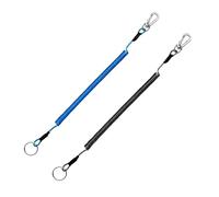 UZYXC Pack of 2 Spiral Cable Key Chain & Anti-Loss Strap - With 360° Carabiner, Stretchable up to 1.5 m for Keys, Tools, Camera, Drone, Fishing, Outdoor