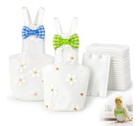 UZYXC Pack of 2 Washable Cotton Nappies for Birds, with 20 Absorbent Inserts, Soft, Breathable, for Chickens, Ducks, Geese, Budgies, L, Practical, Hygienic, Reusable