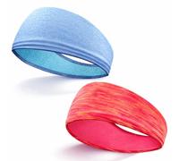 UZYXC Two-Tone,Double-Layer Sweat-Wicking Headband Men’s Headbands for Running-2 Pcs Lightweight Stretch Fabric-Breathable Stay Put Sweat Bands-Elastic Sweat Bands Head,Cross Training,Working Out