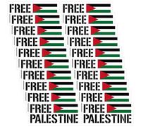 Uzztfa 20 Pcs Free Palestine Car Stickers, Palestine Flag Car Decals Waterproof Stickers for Car Window Bumper Suitcases Laptop Helmet Luggage Skateboard