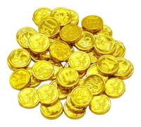Uzztfa 48 Pcs Pirate Gold Coins, Gold Pirate Treasure Coins Fake Money Toy for Birthday Party, Pirate Party, Pirate Treasure Hunt Game and Party Favors