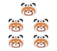 Uzztfa 5 Pcs Cartoon Red Panda Iron on Patches Cute Animal Raccoon Sew on Repair Embroidered Applique for Clothing Backpack Hat Diy Crafts