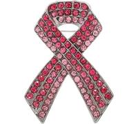 Uzztfa Breast Cancer Awareness Brooch with Pink Ribbon Badges Jewelry