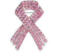 Uzztfa Breast Cancer Awareness Brooch with Pink Ribbon Badges Jewelry