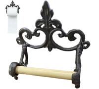 Uzztfa Cast Iron Toilet Paper Roll Holder, Cast Iron Wall Mounted Toilet Tissue Holder, European Vintage Design Toilet Paper Holder Towel Racks