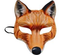 Uzztfa Halloween Fox Mask, Full Face Fox Mask Animal Face Mask, Novelty Fox Cosplay Masks for Masquerade Halloween Party Cosplay Costume Accessory