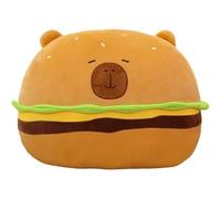 Uzztfa Plush Hamburger Capybara Pillow, Kawaii Burger Capybara Stuffed Animal Plush Toy, Soft Animal Plushies Toys Hugging Pillow Gifts