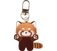 Uzztfa Plush Raccoon Keychain Cartoon Red Panda Keyring Backpack Pendant Cute Car Keychains Animal Pendant Key Pendant Bag Charm