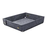 Uzztfa Valet Tray Desktop Storage Organizer, Pu Leather Catchall Bedside Vanity Tray Nightstand Caddy Holder for Keys, Phone, Wallet, Coin, Jewelry