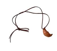[uzzzdiiior] Unique Design Bread Pendant Handmade from Real Fabric Pretzel Durable Material Bagel Necklace Accessories Clothing