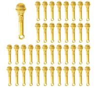 [uzzzdiior] 100 Pack Necklace Pendant Microphone Charm Jewelry Study Research Research Research Results for Creative Jewelry and Handmade Craft Projects