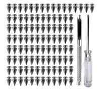 [uzzzdiior] 100 Pcs Sturdy Metal Material Pike Punk Style Screw Back Studs Clothes and Leather Project Supplies