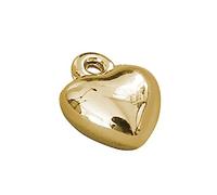[uzzzdiior] 1PC Smooth Heart Bead Charm Solid Ball Pendant 3D Puffy Heart Pendant Charm DIY Jewelry Hole Accessory