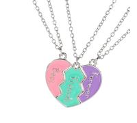 [uzzzdiior] 3pc Heart Pendant Necklace Set Decorations to Celebrate Friendship Between Best Friend and Trend Follower