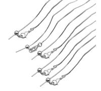 uzzzdiior 5pcs Adjustable Needle Clasp Beading Necklace Flat Chain Fashionable Women's Jewelry Making Craft Accessory