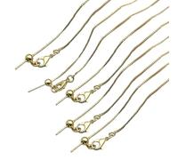 uzzzdiior 5pcs Adjustable Needle Clasp Beading Necklace Flat Chain Fashionable Women's Jewelry Making Craft Accessory