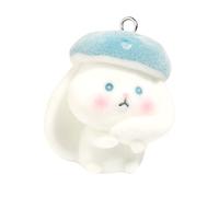 [uzzzdiior] Multi-purpose Sturdy Resin Rabbit Rabbit Charm Keychain Pendant is Textured Portable for Jewelry Making Lovers