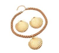 [uzzzdiior] Necklace and Earrings Shell Jewelry Set Handmade Accessories for Party Wedding Exquisite Worship