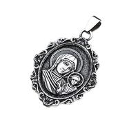 [uzzzdiior] The portable heart oval shaped medallion of Jesus necklace is crafted for everyday faith from sturdy stainless steel accessories