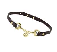 [uzzzdiior] Trendy Belles Charm Choker Necklace Craft Durable Alloy and PU Leather Suitable for Various Occasions Casual Wear