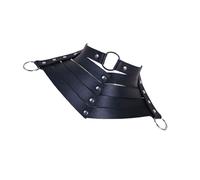 [uzzzdiior] Unisex Adjustable O-Ring Bow Necklace Faux Leather Necklace Charm and Adjustable Clavicle Chain Design