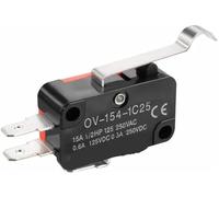 V-15 V-151 V-152 V-153 V-154 V-155 V-156-1C25 Microswitch SPDT Momentary Travel Mini Micro Limit Switch 1NO1NC Roller Lever Arm(V-154-1C25,1PCS)
