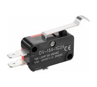 V-154-1C25 Long Handle Roller Snap Action Push Button Momentary On-Off Limit Switch 15A 250V Red/Black 10Pcs