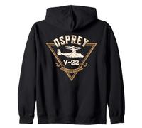 V-22 Multi-Mission Tilt-rotor Aircraft Distressed Zip Hoodie