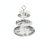 V&A Alice In Wonderland 3 Tier Cake Stand Serving Set, Cake Standing Set, Gift Boxed, White