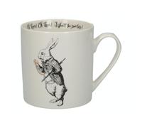 V&A Alice in Wonderland Mug in Gift Box, 'White Rabbit' Design, Fine China, White, 350 ml