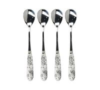 V&A Alice in Wonderland Stainless Steel Teaspoons with Decorative Porcelain Handles, 15.5 cm (6") - White