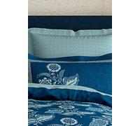 V&A 'Eastern Bloom' Cotton Percale Square Pillowcase Pairs in Aqua V&A Aqua