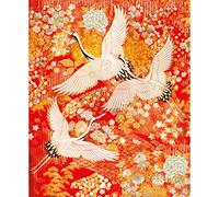 V&A Kimono Cranes Blank Greeting Card with Envelope