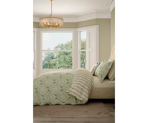 V&A 'Lerena' Cotton Duvet Cover Set in Green | Size: Double V&A Green Double