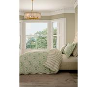 V&A 'Lerena' Cotton Duvet Cover Set in Green | Size: Single V&A Green Single