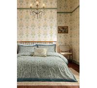 V & A Morris Room Willow 100% Cotton Percale 200 Thread Count Duvet Cover Green