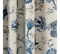 V&A Palampore Trail Lined Curtains 66" x 90", Blue